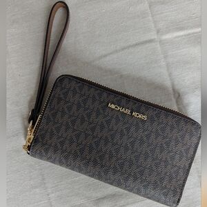 Michael Kors Brown Wristlet Wallet